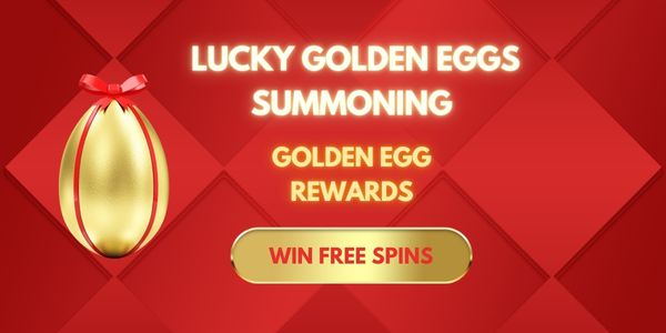Red rewards advertisement with a golden egg