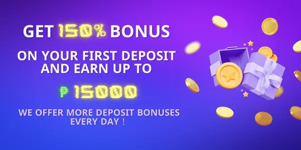Deposit promotion artwork with a purple gift box and gold coins